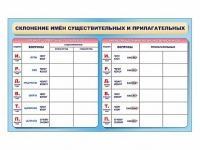 Фрагмент (демонстрационный) маркерный (двухсторонний) "Склонение имен существительных и прилагательных" - «globural.ru» - Междуреченск