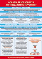 Таблица Основы безопасности. Противодействия терроризму 1000*1400 винил - «globural.ru» - Междуреченск