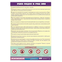 Таблица демонстрационная "Правила поведения на уроках химии" (винил 100х140) - «globural.ru» - Междуреченск