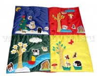 Дидактический коврик «Времена года» с дополнительными аппликациями животных (ВИК) - «globural.ru» - Междуреченск