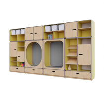 Детская стенка с местом для хранения и зонами отдыха из коллекции «НЕГА» (цвет желтый) - «globural.ru» - Междуреченск