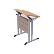 Стол ученический одноместный наклоняемый на плоскоовальной трубе 3-7 гр.р. - «globural.ru» - Междуреченск