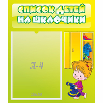 Стенд "Список детей на шкафчики" №5 - «globural.ru» - Междуреченск