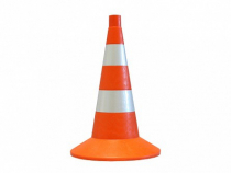 Сигнальный дорожный конус (мягкий, с двумя световозвращающими полосами) - «globural.ru» - Междуреченск