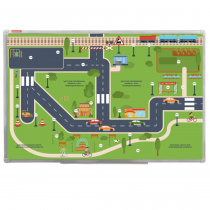 Магнитно-маркерная доска "Безопасный маршрут школьника" (дом-школа-дом) с комплектом тематических магнитов КМ-17 - «globural.ru» - Междуреченск