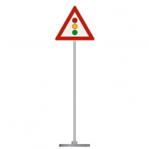 Знак дорожный "Светофорное регулирование" 1.8 типоразмер 40 на стойке с основанием 3кг - «globural.ru» - Междуреченск