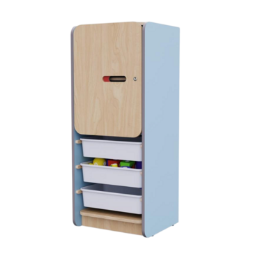 Закрытый шкаф с ящиками из коллекции мебели «НЕГА» (цвет голубой) - «globural.ru» - Междуреченск