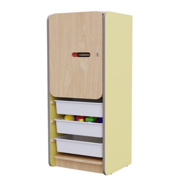 Закрытый шкаф с ящиками из коллекции мебели «НЕГА» (цвет желтый) - «globural.ru» - Междуреченск