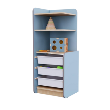 Угловой шкаф с ящиками из коллекции мебели «НЕГА» (цвет голубой) - «globural.ru» - Междуреченск