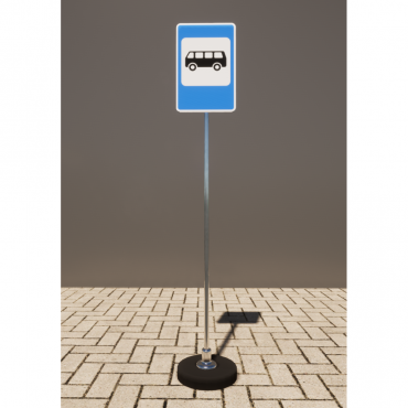 Знак дорожный "Место остановки автобуса" 5.16 типоразмер 40 на стойке с основанием 3кг - «globural.ru» - Междуреченск