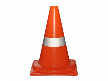 Сигнальный дорожный конус (жесткий, с одной световозвращающей полосой) - «globural.ru» - Междуреченск