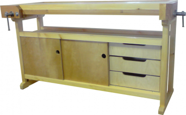 Верстак деревянный столярный Школьный (сосна) с тумбой Практик - «globural.ru» - Междуреченск