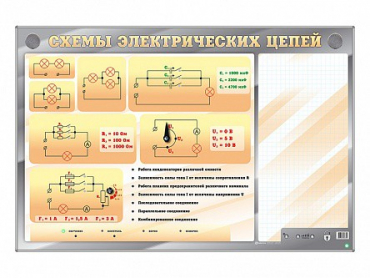 Электрифицированный стенд "Схемы электрических цепей" с маркерными полями купить в Междуреченске, цена