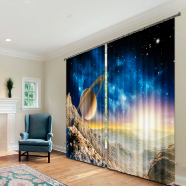Комплект светонепроницаемых штор "Космическая история" - «globural.ru» - Междуреченск
